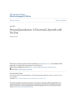 Personal Jurisdiction: A Doctrinal Labyrinth with No Exit