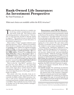 Bank-Owned Life Insurance: An Investment Perspective