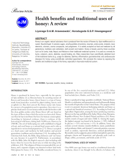 Health benefits and traditional uses of honey: A review