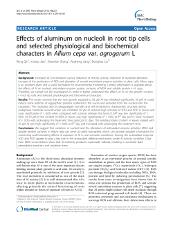 Effects of aluminum on nucleoli in root tip cells and selected