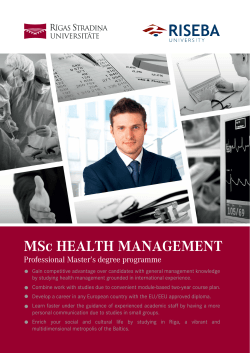 MSc HEALTH MANAGEMENT