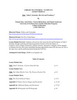John F Kennedy Lesson Module - University of Northern Iowa