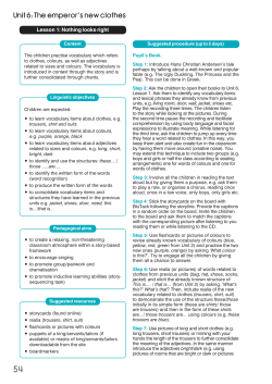 Unit 6: The emperor`s new clothes