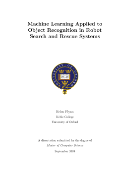 Machine Learning Applied to Object Recognition in Robot Search