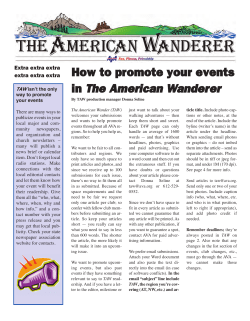 Guidelines for Submitting to The American Wanderer