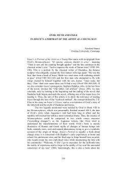155 OVID, MYTH AND EXILE IN JOYCE`S A PORTRAIT OF THE