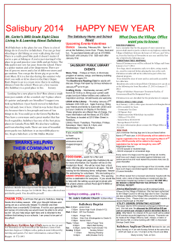 January Happenings - Village of Salisbury