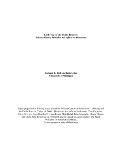 Lobbying for the Public Interest: Interest Group