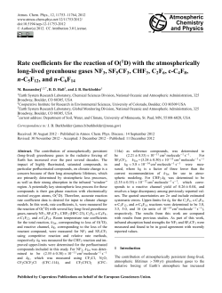 Rate coefficients for the reaction of O(1D) with the atmospherically