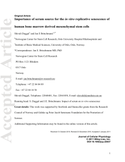 Importance of serum source for the in vitro replicative senescence of