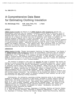 A Comprehensive Data Base for Estimating Clothing Insulation