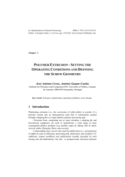 POLYMER EXTRUSION - SETTING THE OPERATING CONDITIONS