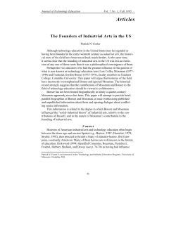 The Founders of Industrial Arts in the US