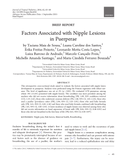 Factors Associated with Nipple Lesions in