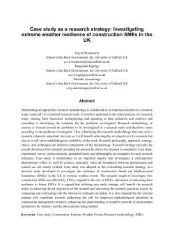 Case study as a research strategy - University of Salford Institutional