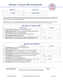 Skill Sheet 1: Using an AED* and Adult CPR