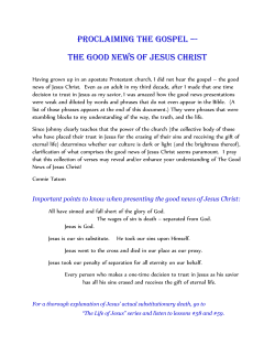 Proclaiming the gospel &ndash;- The good news of Jesus Christ