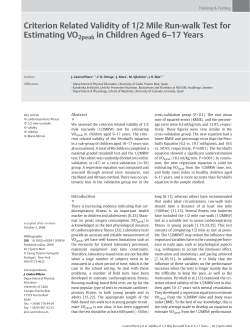 Criterion Related Validity of 1 / 2 Mile Run-walk Test for