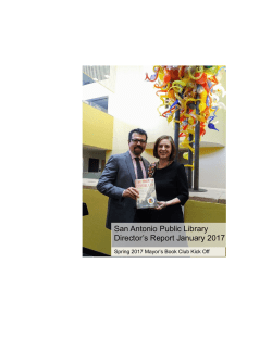 San Antonio Public Library Director`s Report January 2017