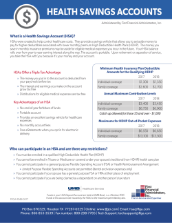 HEALTH SAVINGS ACCOUNTS