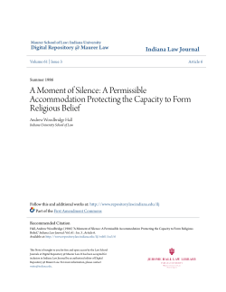 A Moment of Silence: A Permissible Accommodation Protecting the