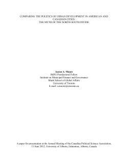 COMPARING THE POLITICS OF URBAN DEVELOPMENT IN