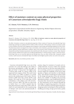 Effect of moisture content on some physical properties of Canarium