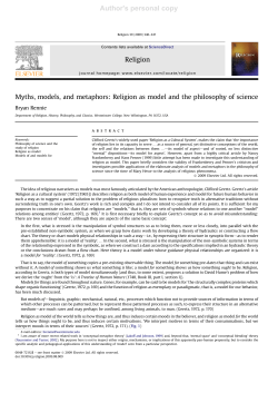 Myths, Models, and Metaphors: Religion as
