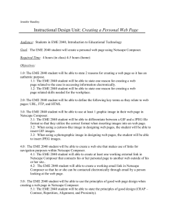 Instructional Design Unit: Creating a Personal Web Page