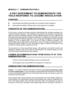 a pot experiment to demonstrate the a pot
