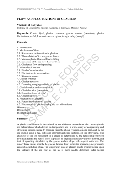Flow and Fluctuations of Glaciers