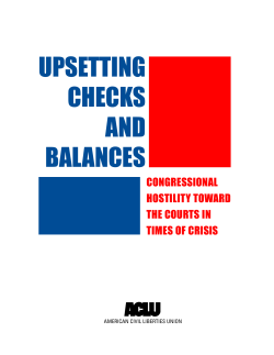 upsetting checks and balances