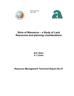 Shire of Wanneroo &ndash; a Study of Land Resources and planning