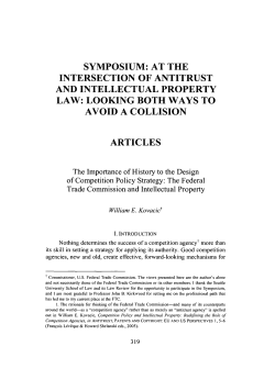 The Importance of History to the Design of Competition Policy Strategy