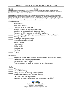 THINGS I ENJOY or WOULD ENJOY LEARNING