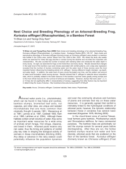 Nest Choice and Breeding Phenology of an Arboreal
