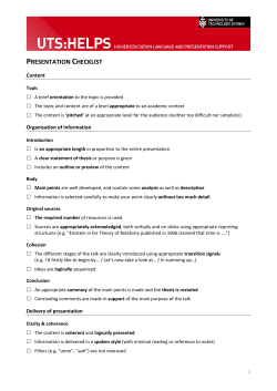 PRESENTATION CHECKLIST