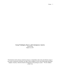 Owen 1 George Washington, Slavery, and Contemporary America