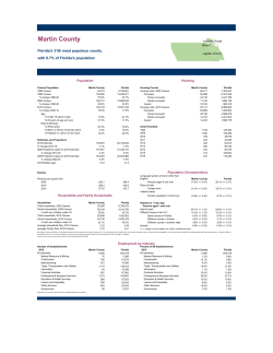 Martin County - Economic and Demographic Research
