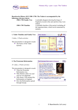 Boardworks KS3 History 1500-1750 The Tudors Contents