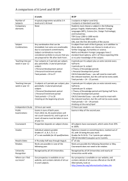 A comparison of A Level and IB DP