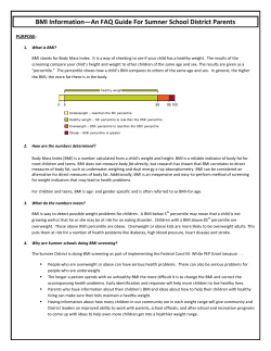 BMI Information—An FAQ Guide For Sumner School District Parents