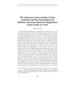 The Supreme Court and the Trusts: Antitrust and the Foundations of
