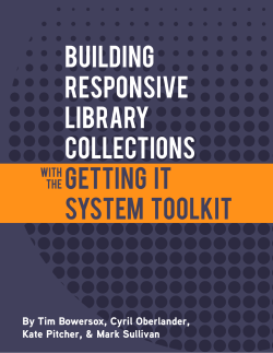 Building Responsive Library Collections Getting It System Toolkit By