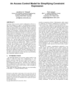 An Access Control Model for Simplifying Constraint Expression