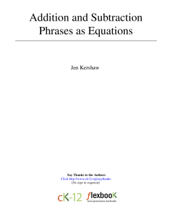Addition and Subtraction Phrases as Equations