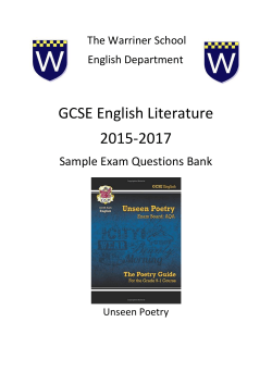 Section C Exam Tasks - The Warriner School