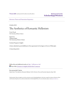 The Aesthetics of Romantic Hellenism