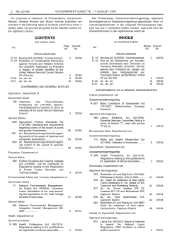 contents inhoud - Open Gazettes South Africa