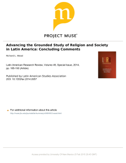 Advancing the Grounded Study of Religion and Society in Latin